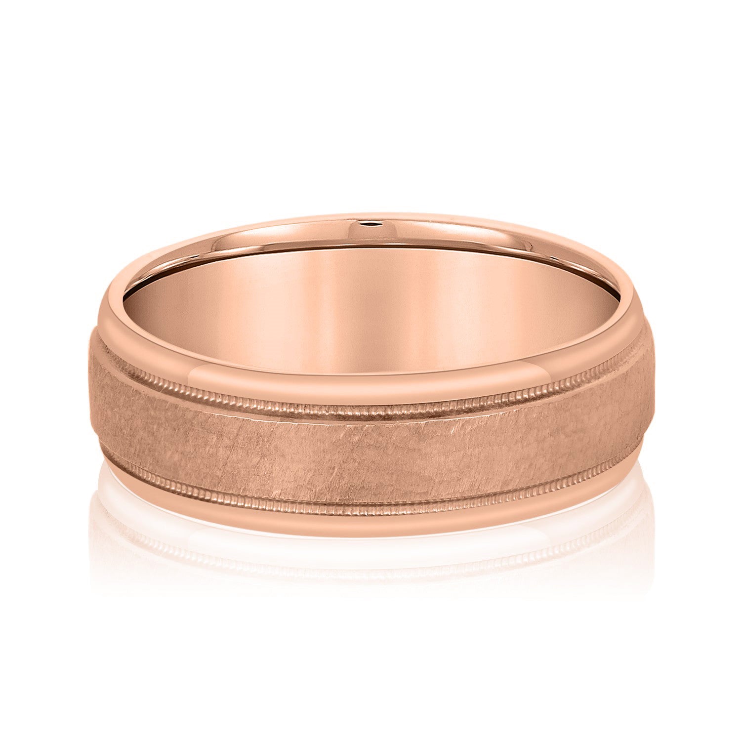 Light Hammer Finished Beveled Edge Men's Band-VIRABYANI